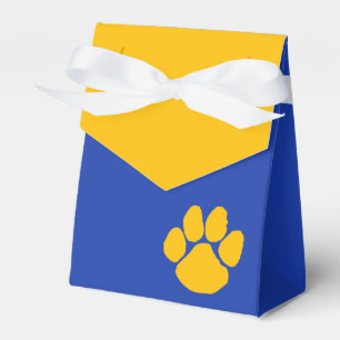 Blue & Gold Pawprint Graduation Favor Boxes