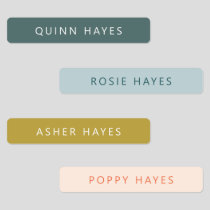 Blue Gold Peach Name Labels