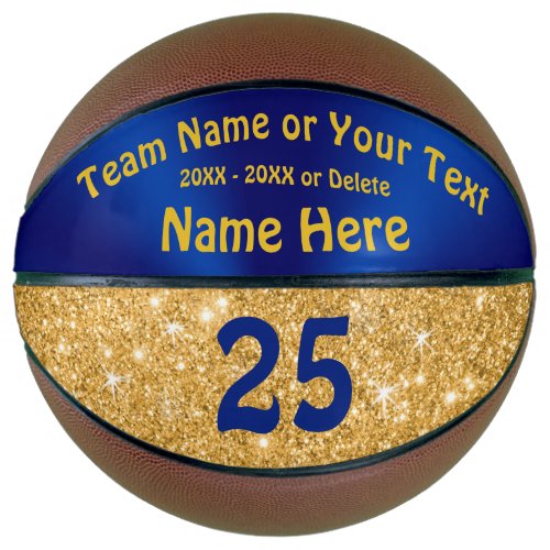 Blue Gold Personalized Basketball Ball for Girls