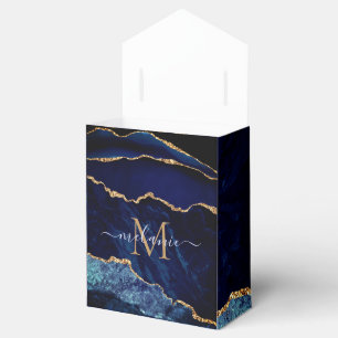 Blue Gold Personalized Gift Boxes Your Name Letter