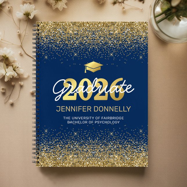 Blue & Gold Photo Graduation Guest Book (Creator Uploaded)