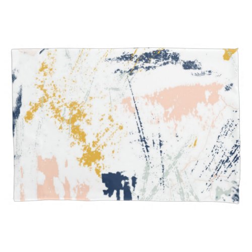 Blue Gold Pink Palette Splatter Pillow Case