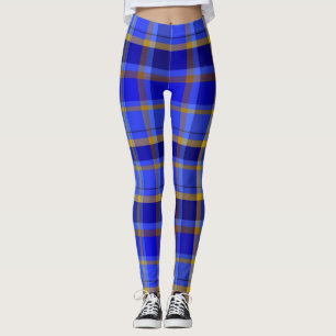  Blue/Gold Plaid Women's Leggings