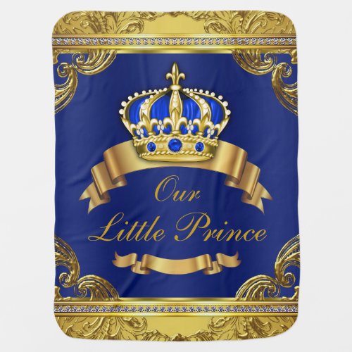 Blue Gold Prince Fancy Prince Baby Swaddle Blanket