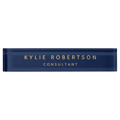 Blue Gold Professional Trendy Desk Name Plate