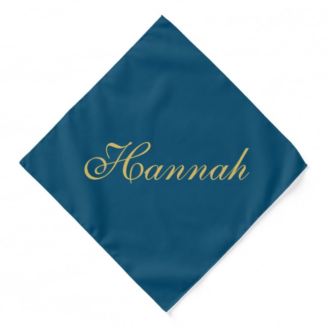 Blue Gold Professional Trendy Minimalist Name Bandana (Front)
