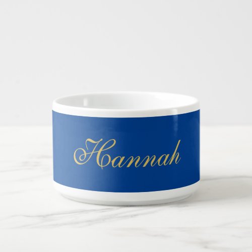 Blue Gold Professional Trendy Minimalist Name Bowl