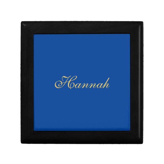 Blue Gold Professional Trendy Minimalist Name Gift Box (Front)