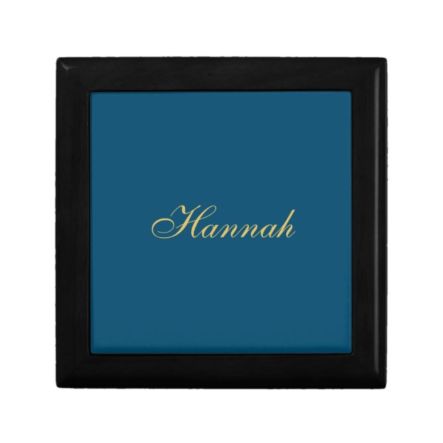 Blue Gold Professional Trendy Minimalist Name Gift Box (Front)