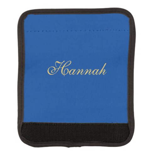 Blue Gold Professional Trendy Minimalist Name Luggage Handle Wrap