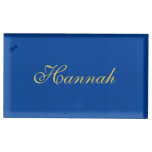 Blue Gold Professional Trendy Minimalist Name Place Card Holder