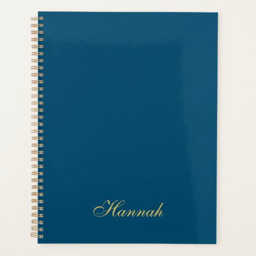 Blue Gold Professional Trendy Minimalist Name Planner