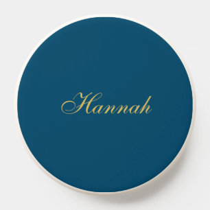 Blue Gold Professional Trendy Minimalist Name PopSocket
