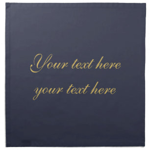 Blue Gold Professional Trendy Minimalist Own Text Cloth Napkin