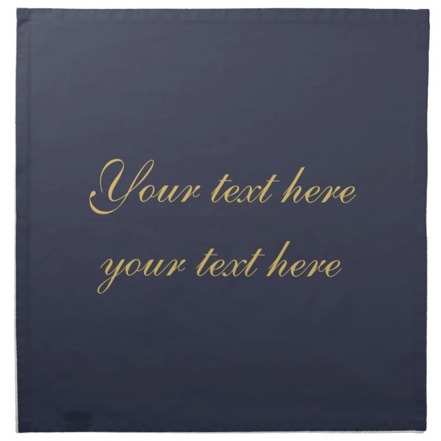 Blue Gold Professional Trendy Minimalist Own Text Cloth Napkin (Front)