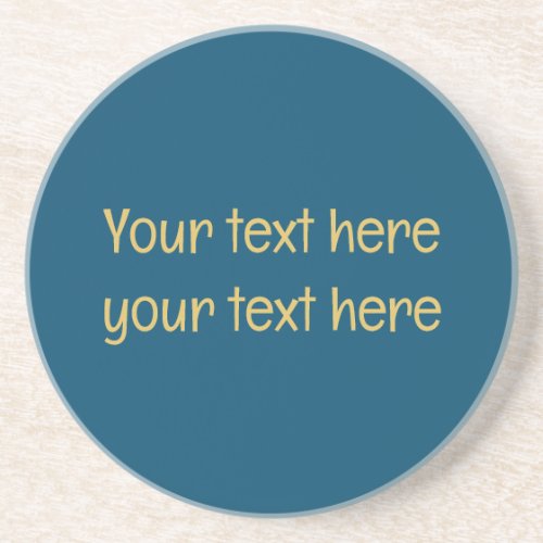 Blue Gold Professional Trendy Minimalist Own Text Coaster