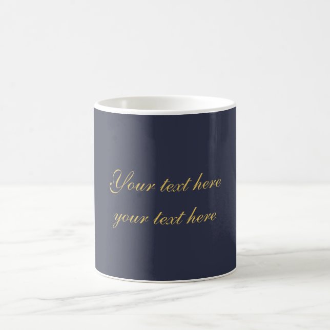 Blue Gold Professional Trendy Minimalist Own Text Coffee Mug (Center)
