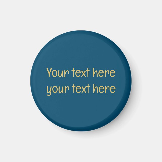 Blue Gold Professional Trendy Minimalist Own Text Magnet (Front)