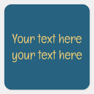 Blue Gold Professional Trendy Minimalist Own Text Square Sticker