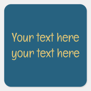Blue Gold Professional Trendy Minimalist Own Text Square Sticker