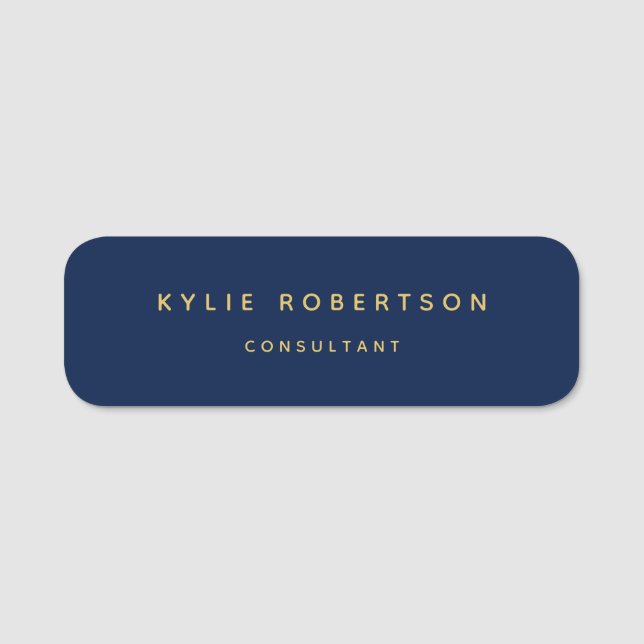 Blue Gold Professional Trendy Name Tag (Front)