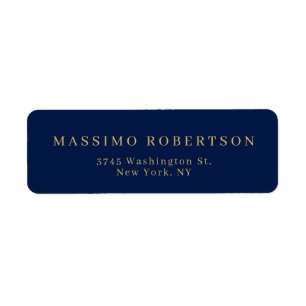 Blue Gold Professional Trendy Own Name Label