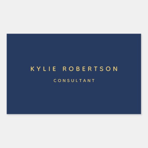 Blue Gold Professional Trendy Rectangular Sticker