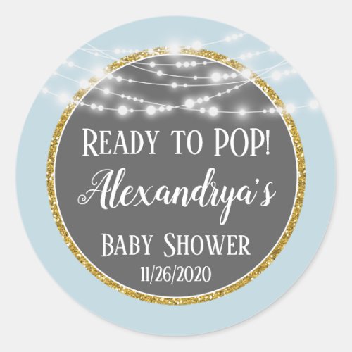 Blue Gold Ready To Pop Baby Shower Favor Tags