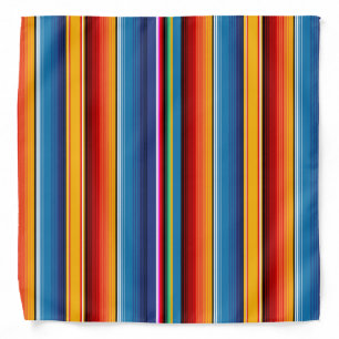 Blue Gold Red Mexican Sarape Bandana