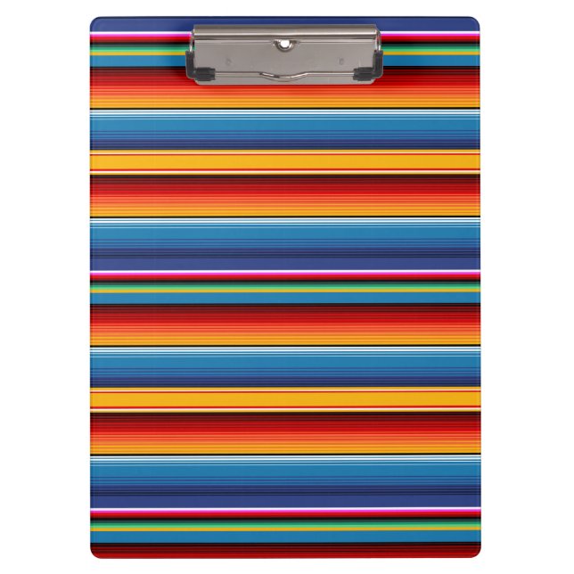 Blue Gold Red Mexican Sarape Clipboard (Front)