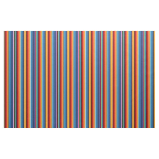 Blue Gold Red Mexican Sarape Fabric