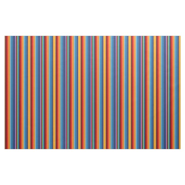 Blue Gold Red Mexican Sarape Fabric (Fat Quarter)