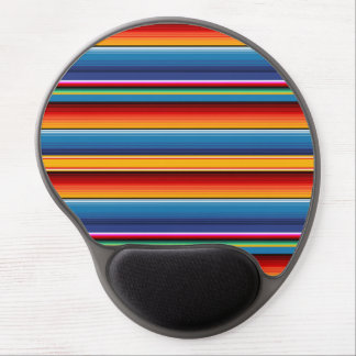 Blue Gold Red Mexican Sarape Gel Mouse Pad