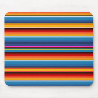 Blue Gold Red Mexican Sarape Mouse Pad