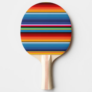 Blue Gold Red Mexican Sarape Ping Pong Paddle