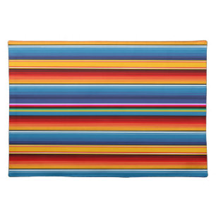 Blue Gold Red Mexican Sarape Placemat