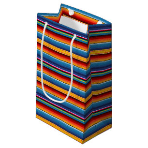 Blue Gold Red Mexican Sarape Small Gift Bag