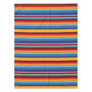 Blue Gold Red Mexican Sarape Tablecloth