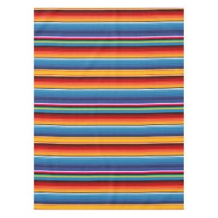 Blue Gold Red Mexican Sarape Tablecloth