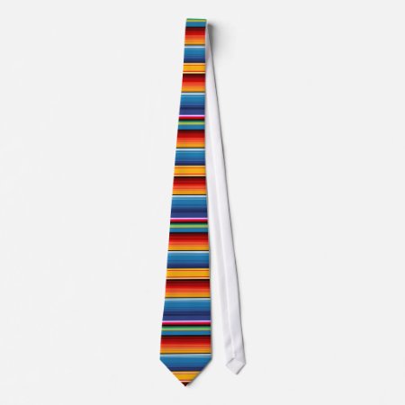 Blue Gold Red Mexican Sarape Tie