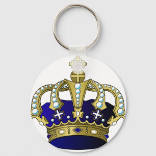 Blue & Gold Royal Crown Keychain