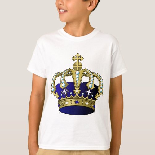 Blue  Gold Royal Crown T_Shirt