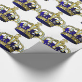 Blue & Gold Royal Crown Wrapping Paper (Corner)