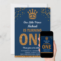  Royal Prince Birthday Invitation Scrolls with Crown