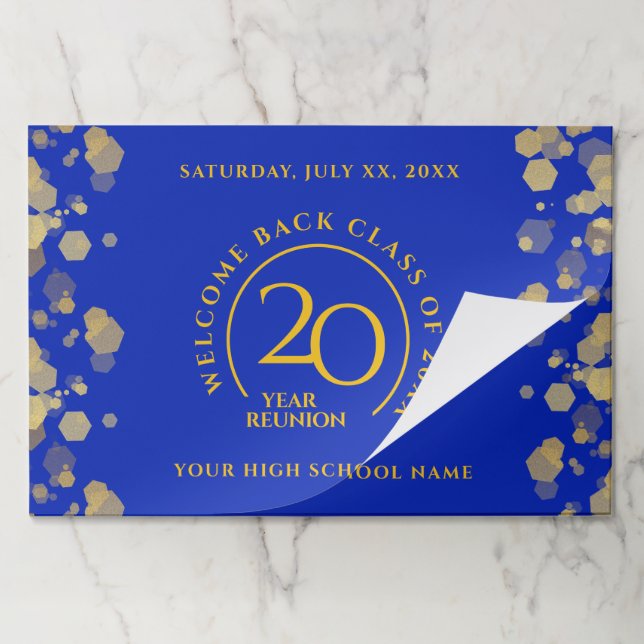 Blue & Gold School College Class Reunion Paper Pad (Folded)