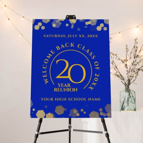 Blue  Gold School College Class Reunion Welcome Foam Board