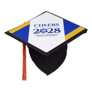 Blue Gold School College University Graduation Cap Topper