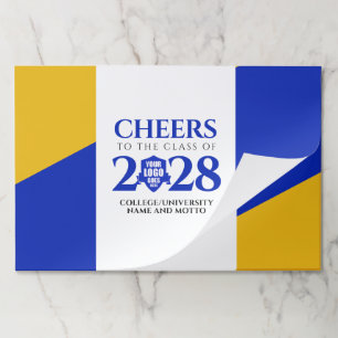 Blue Gold School College University Graduation Paper Pad