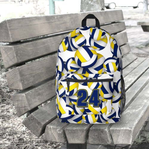 blue gold sports team colors volleyball backpack