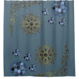 Blue And Gold Shower Curtains | Zazzle - blue gold showercurtain shower curtain